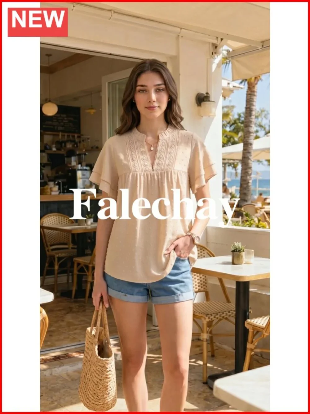 Womens V Neck Crochet Lace Blouse Short Sleeve Boho Top